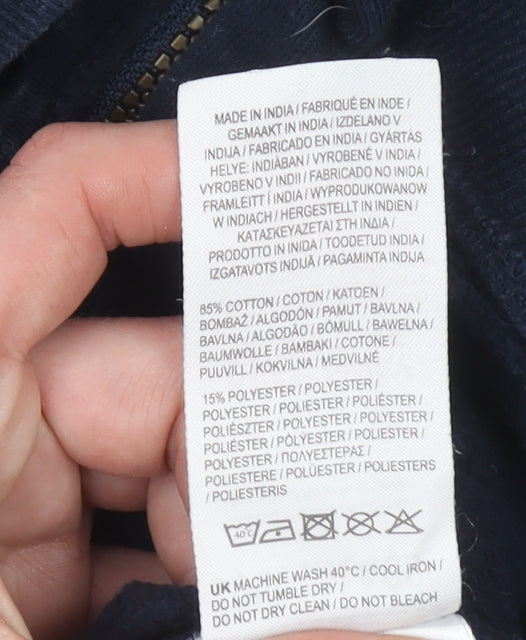 SoulCal Boys Navy Full Zip Hoodie 7-8 Years Cotton Blend Casual