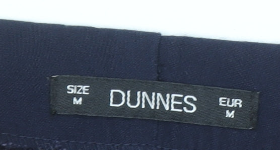 Dunnes Women’s Navy Blue Ankle Leggings Size M Stretch Cotton Blend