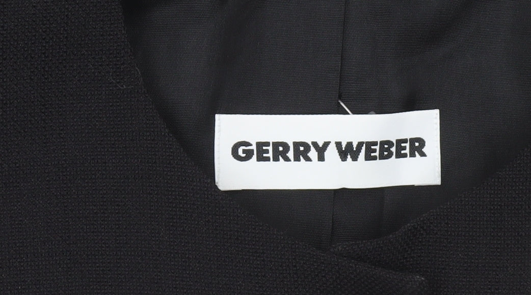 Gerry Weber Women's Black Wool Blend Classic Blazer Jacket Size 12