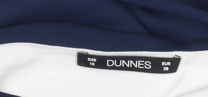 Dunnes Women Blue Short Sleeve Basic Blouse Size 10