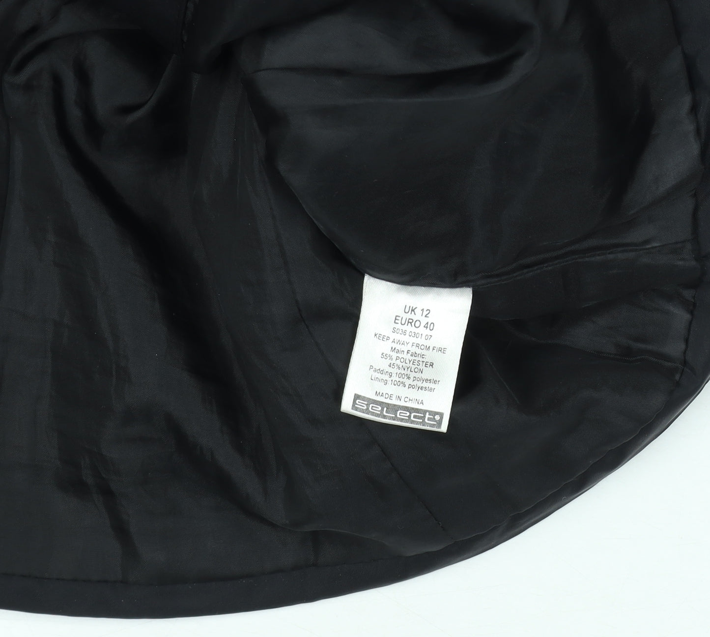 Select Women Black Belted Puffer Jacket Size 12 Winter Coat