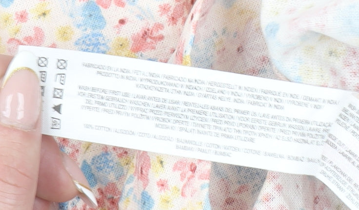 Primark Girls Multicoloured Floral Cotton A-Line Knee Length Summer Dress 8-9 Years