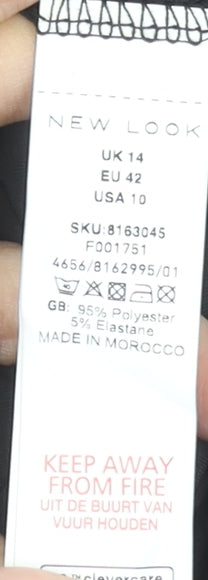 New Look Women's Black Size 14 Ruched Midi Pencil Skirt