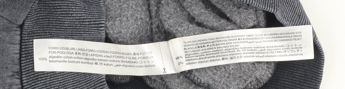 Bershka Women Grey Star Print Hoodie Size S Cotton Blend