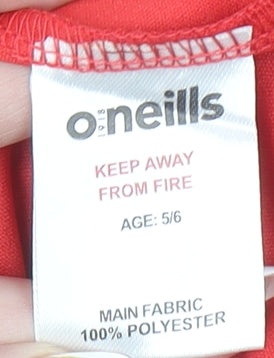 O'Neills Boys Red Short Sleeve Football Jersey T-Shirt 5-6 Years