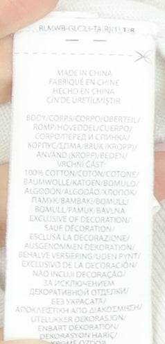 Polo Ralph Lauren Girls Ivory Cotton Cardigan 3 Years Button Front RL Heart Logo