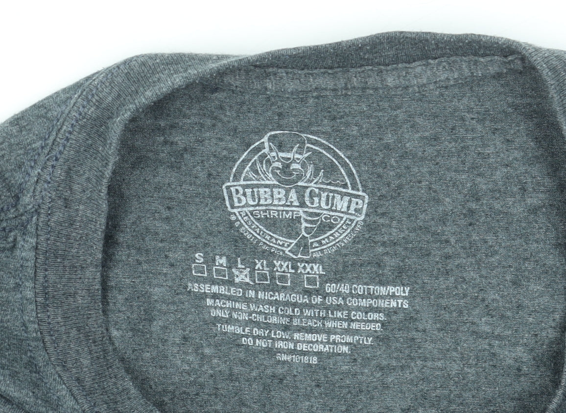 Bubba Gump Shrimp Co. Men’s Grey Graphic T-Shirt Size L Movie Tee