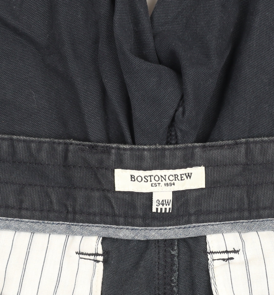 Boston Crew Men's Blue Cargo Shorts Size L 34W Cotton Canvas