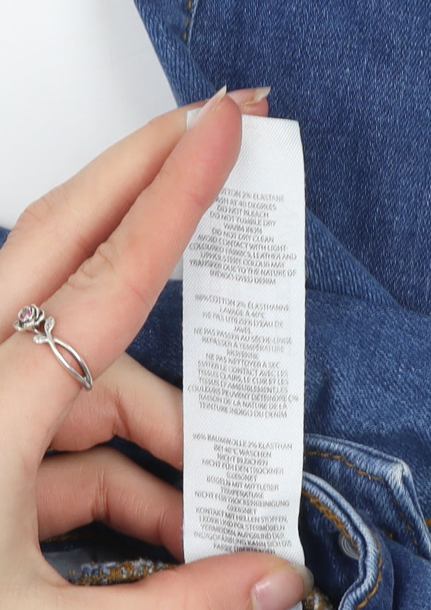 boohooMAN Men's Blue Slim Fit Stretch Denim Jeans Size 28