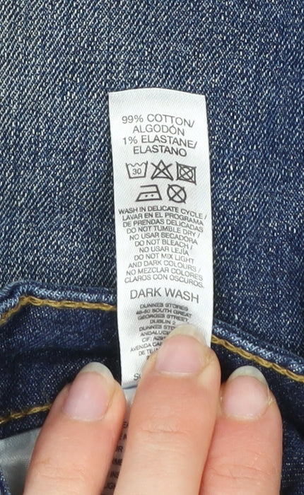 Dunnes Stores Men's Dark Blue Straight Jeans 34W 30L Cotton Denim