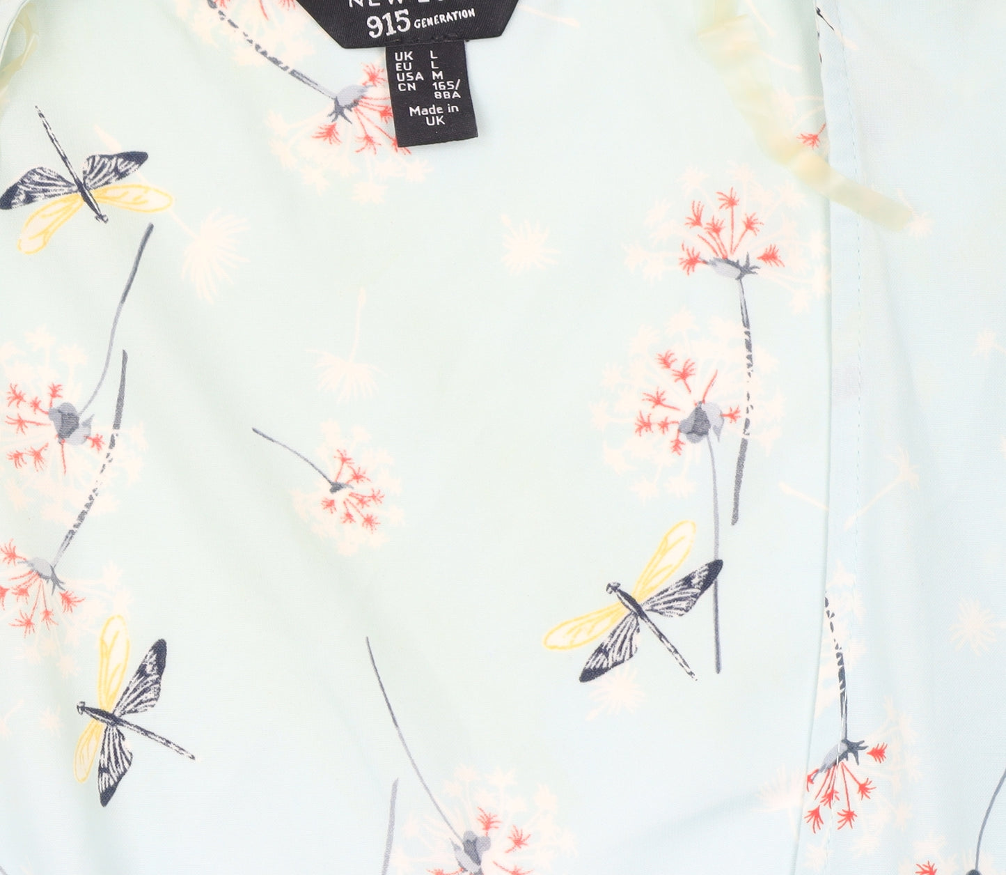 New Look 915 Girls Blue Dragonfly Floral Kimono Top Size L Polyester