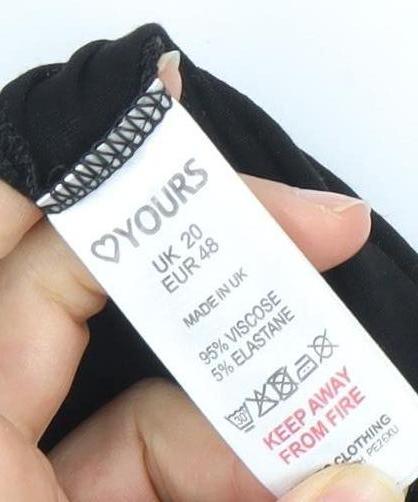 Yours Women Black Viscose Jumpsuit UK 20 Wide-Leg Adjustable Straps