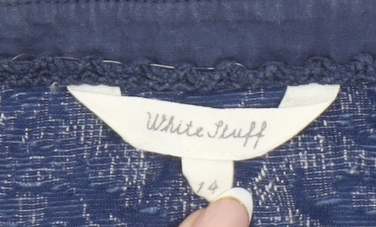 White Stuff Women’s Blue Jacquard Shift Dress Size 14