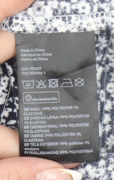 H&M Girls Blue Floral A-Line Puff Sleeve Dress 11 Years