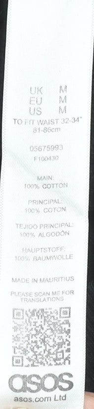 ASOS Men's Black Cotton Joggers M 32in Waist Casual Tapered