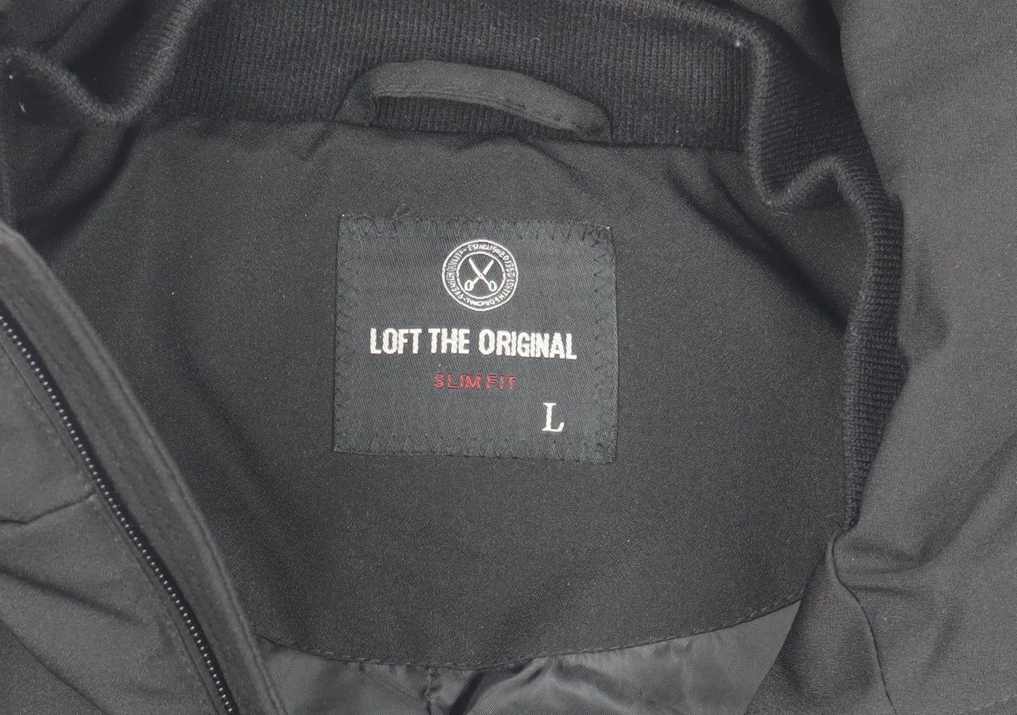 LOFT The Original Women's Black Slim Fit Hooded Puffer Jacket L