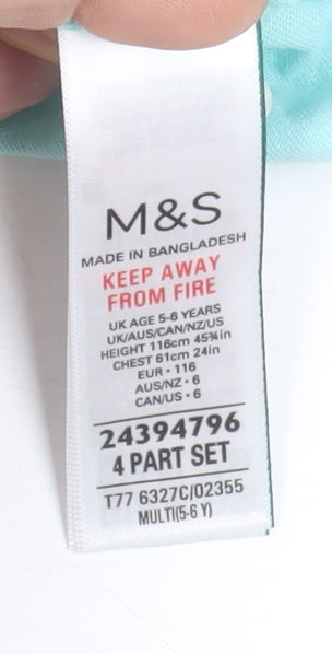 Marks and Spencer Girls Blue Disney Princess Ariel Long Sleeve T-Shirt 5-6Y