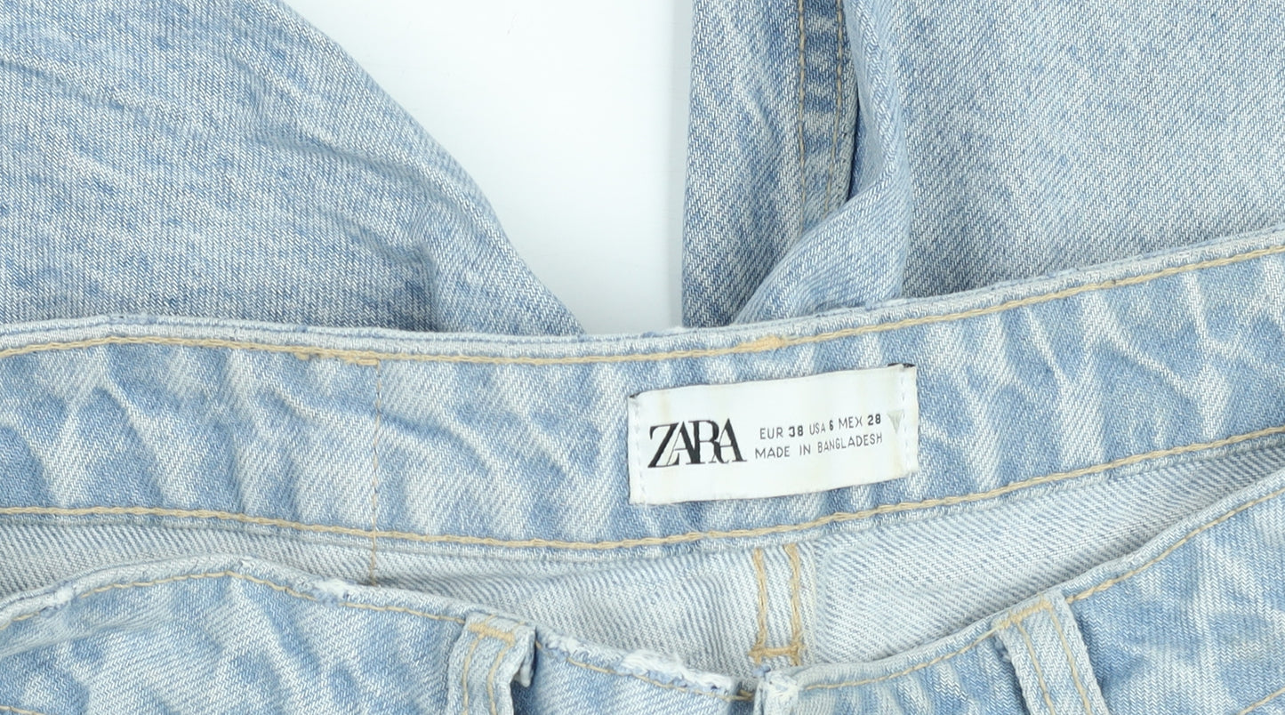 Zara Women Blue High Rise Mom Jeans Size 10