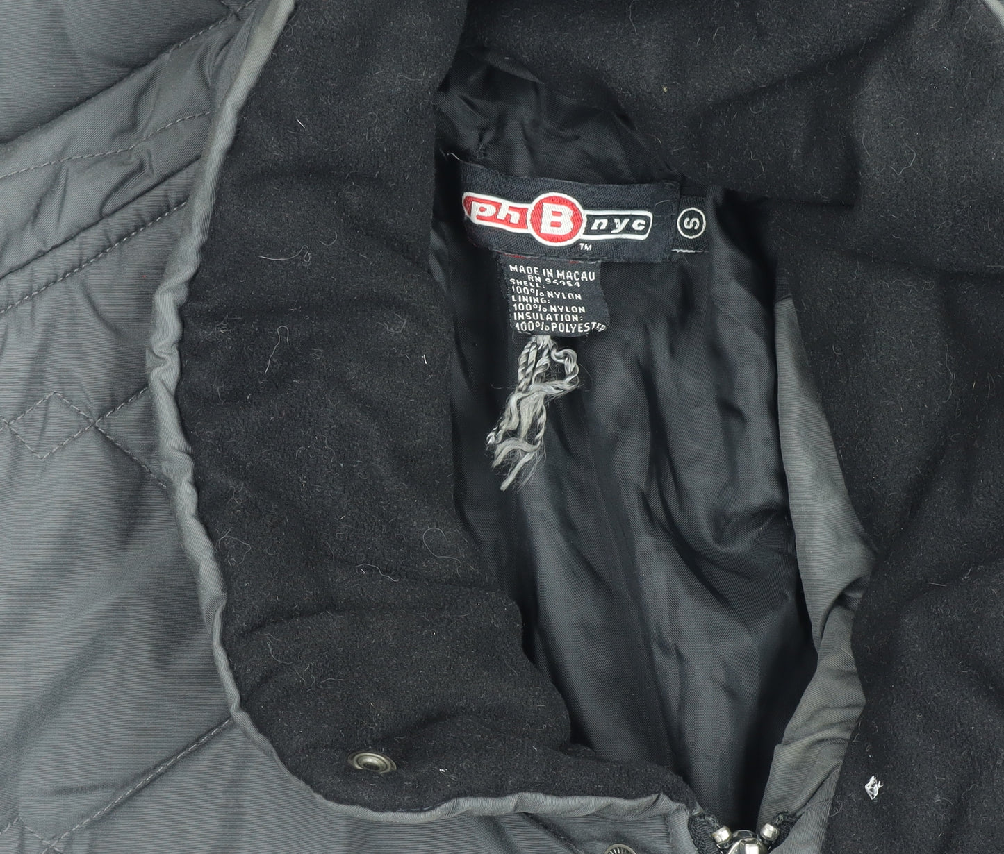 Phat Farm Men's Black Quilted Nylon Winter Jacket Size S