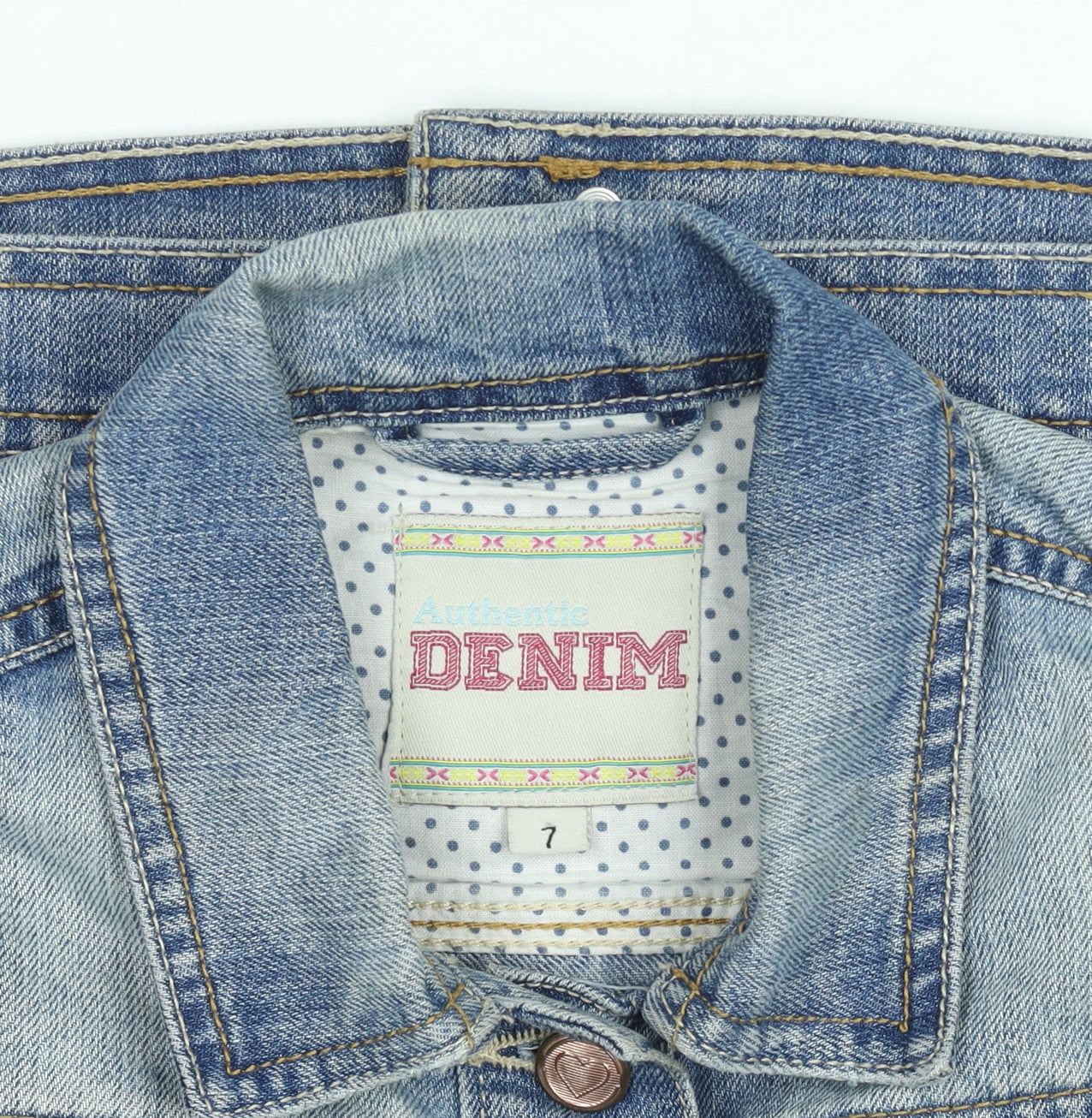 Dunnes Stores Girls Blue Denim Button Waistcoat Age 7 Years
