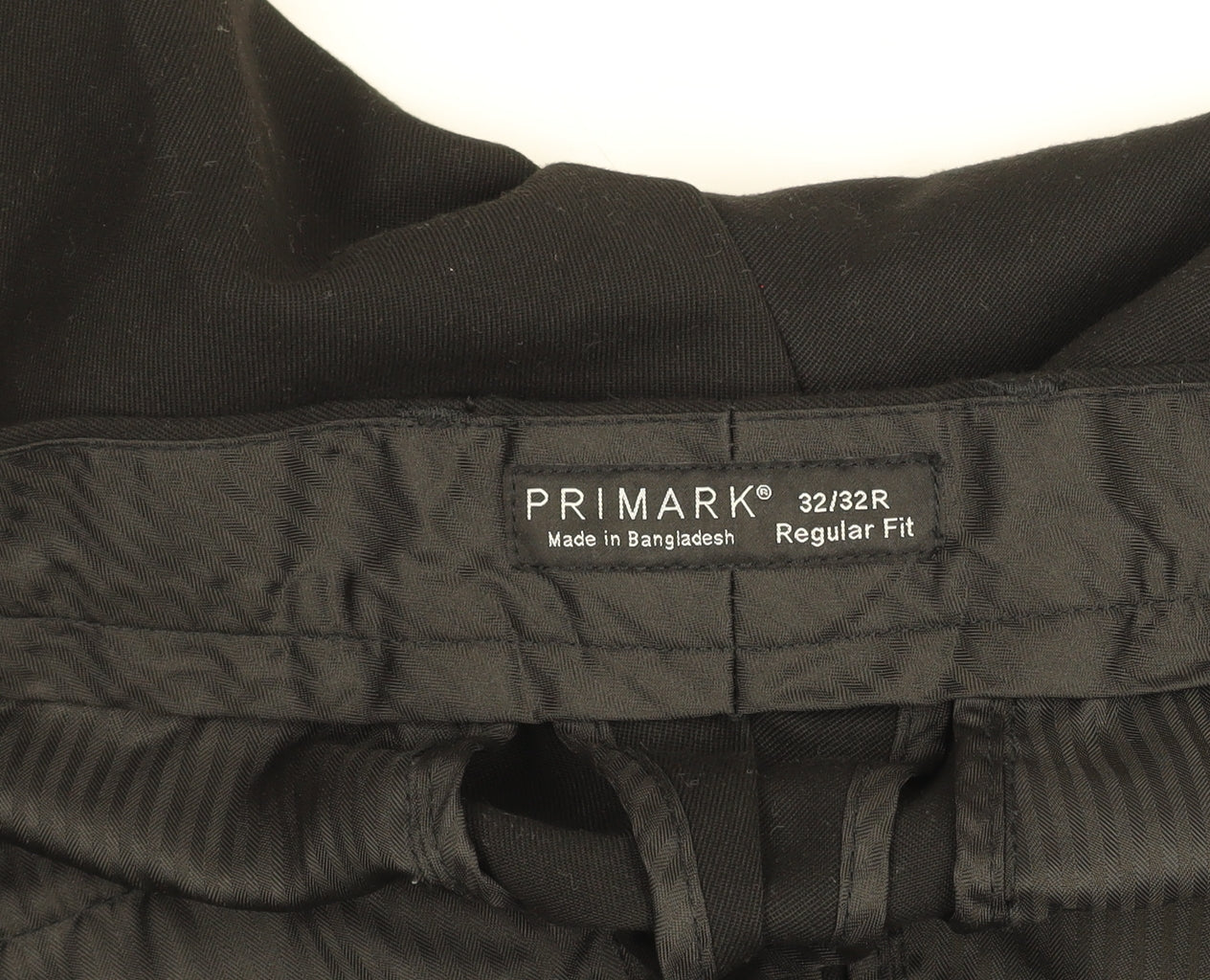 Primark Men’s Black Regular Fit Chino Trousers 32W 32L