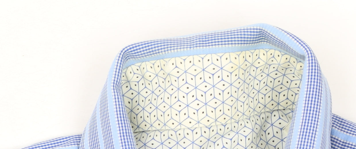 Ted Baker Men's Blue Striped Cotton Dress Shirt Size 16 Classic Fit