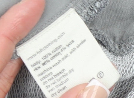 Folk Womens Grey Basic Jacket Size 10 Cotton Snap Sportswear