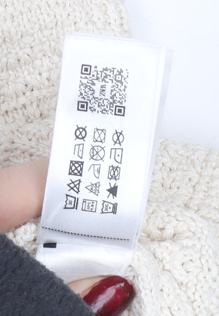 Zara Women Ivory Knit Sleeveless Button Blouse Top Size S