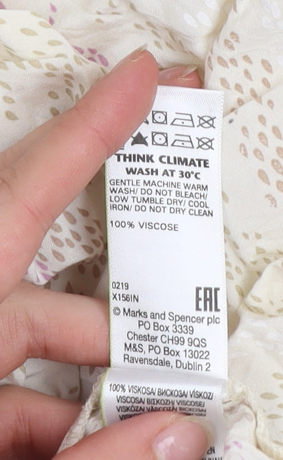 Marks and Spencer Womens Ivory Viscose Tunic Blouse Size 10