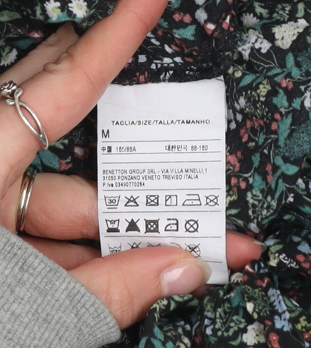 United Colors of Benetton Women's Multicoloured Floral Button-Up Shirt Size 12