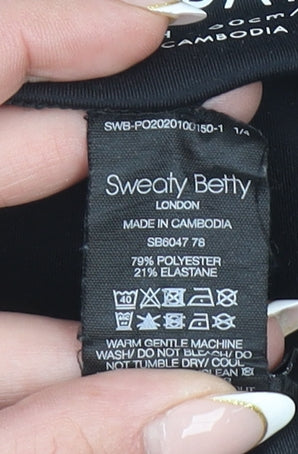 Sweaty Betty Women Black Small Ankle Leggings Animal Print Activewear