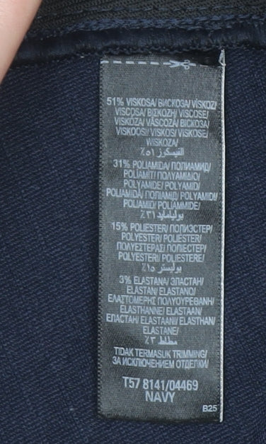 Marks and Spencer Women Navy Size 8 Short Herringbone Ankle Leggings