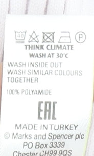 Marks and Spencer Women’s White Polo Knit Top Size 14 Collared Short Sleeve