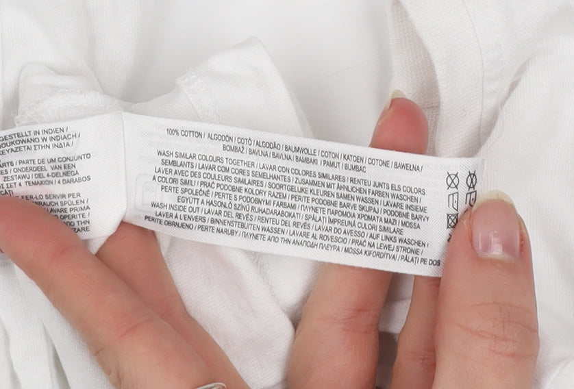 Disney Minnie Mouse Girls White Long Sleeve T-Shirt 6-7 Years Classic Cotton