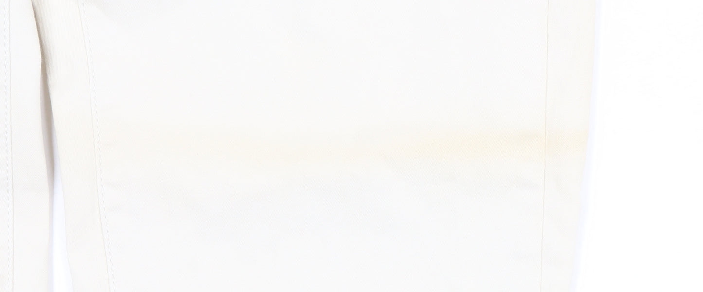 Southern Cotton Womens Ivory Straight Stretch Jeans Size M