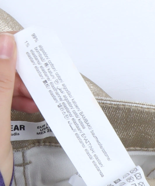 Pull & Bear Women’s Gold Straight Leg Stretch Jeans Size 10