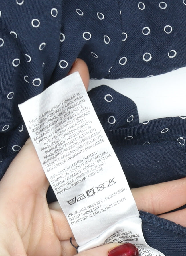 Soviet Men's Blue Polka Dot Polo Shirt Size XL 100% Cotton