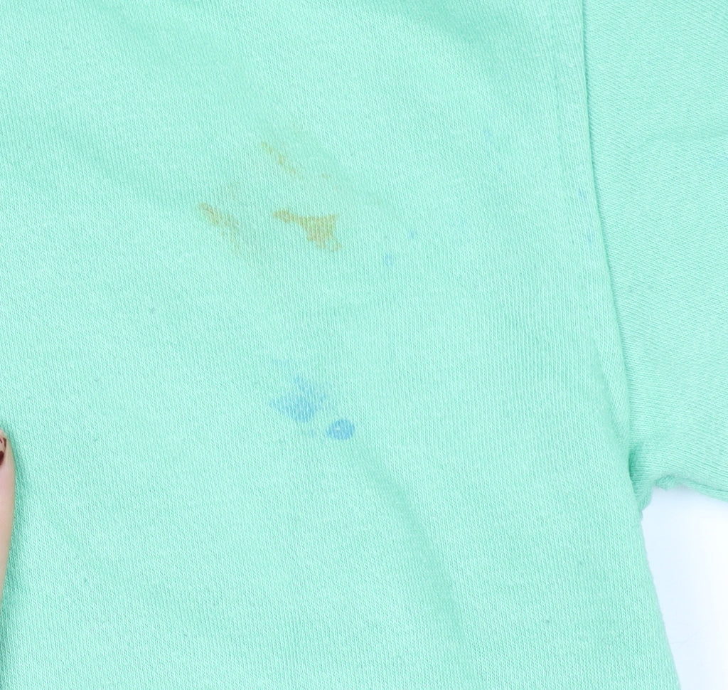 Boys Green 'Fresh' Sweatshirt 3-4 Years Cotton Blend Crew Neck