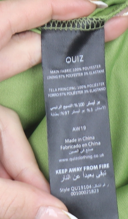 Quiz Women’s Green Animal Print Ruffle Playsuit Size 14