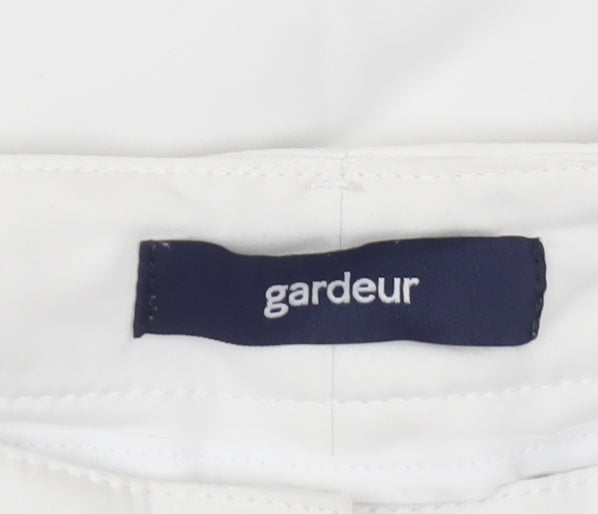 Gardeur Women White Stretch Cotton Straight Leg Trousers Size 8
