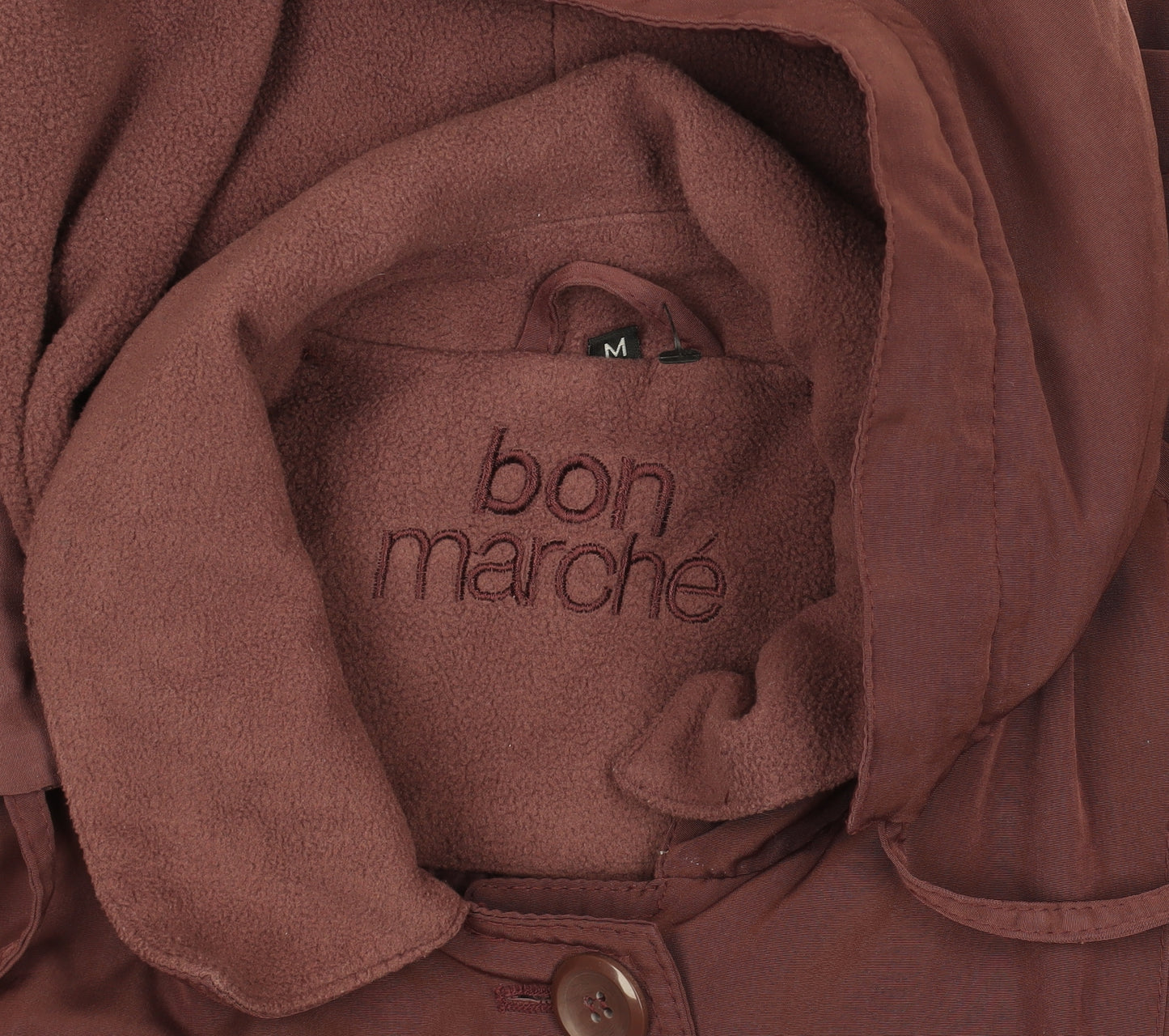 Bonmarché Women’s Brown Hooded Mid-Length Rain Coat Size M
