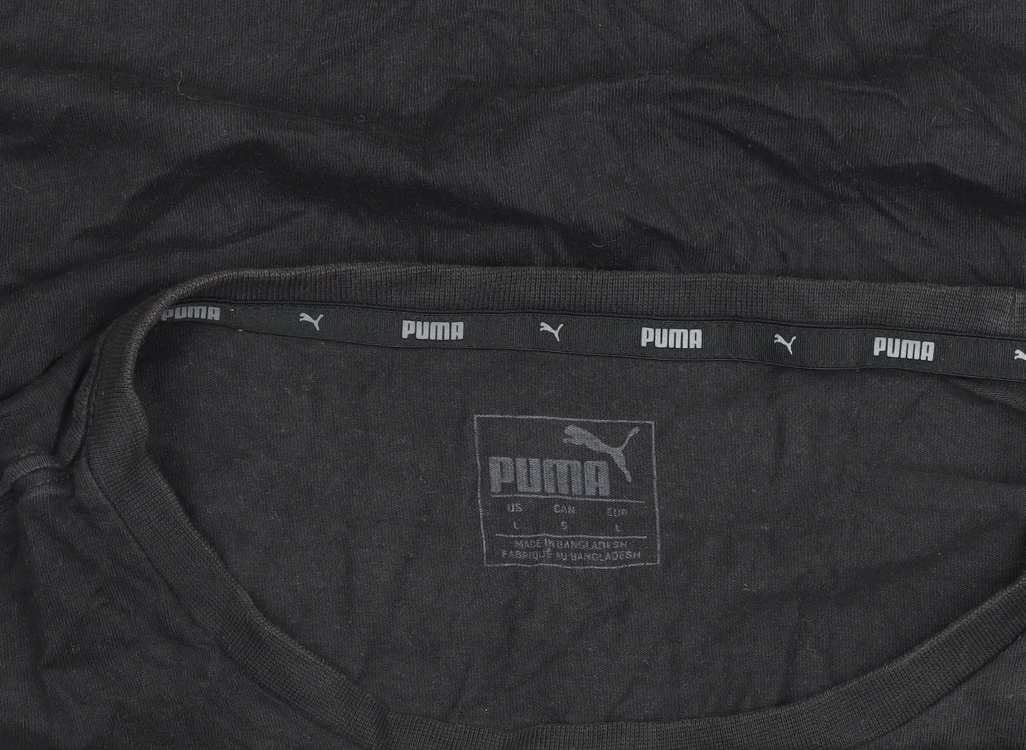 Puma Men's Black Short Sleeve Crew Neck Sports Cotton T-Shirt S