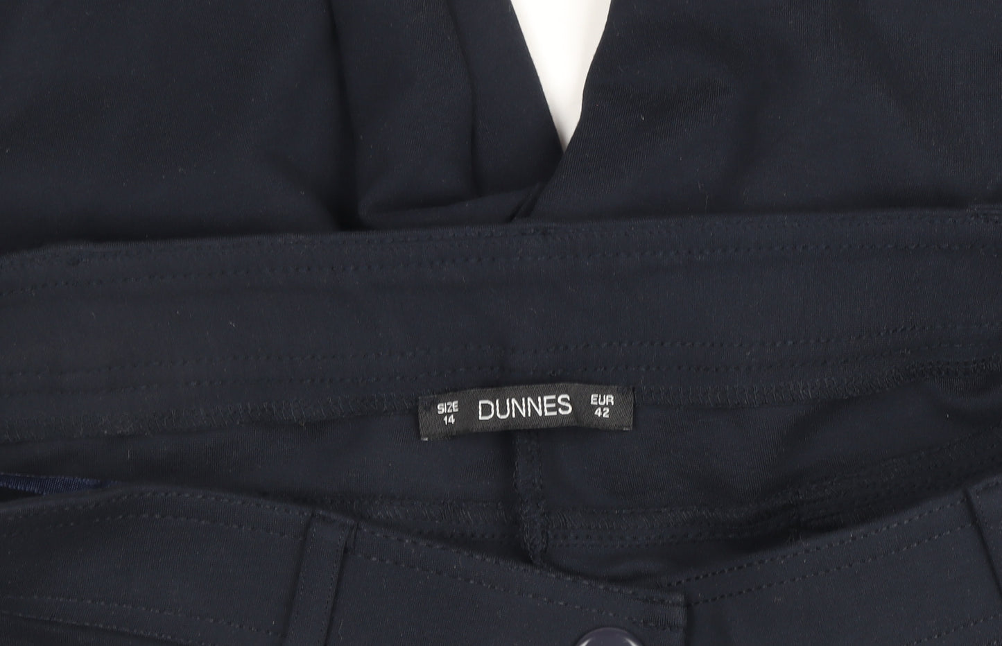 Dunnes Womens Black Size 14 Slim Fit Stretch Trousers