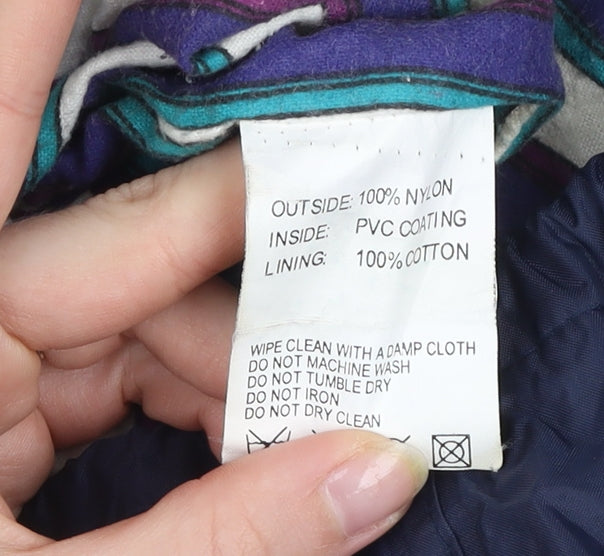 Blue Riband Men’s Blue Nylon Hooded Anorak Jacket L Outdoor Retro Style