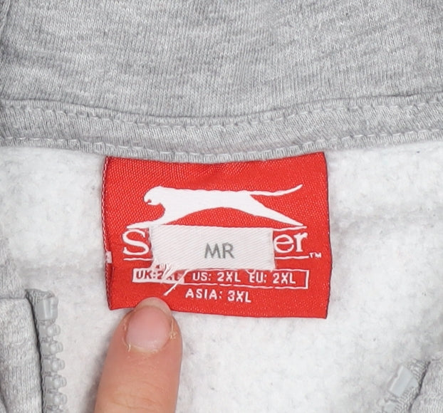 Slazenger Men’s Grey 2XL Hooded Full Zip Track Jacket
