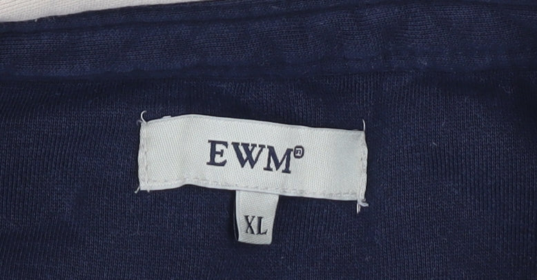 EWM Men's Beige XL Henley Sweatshirt Classic Cotton Mix
