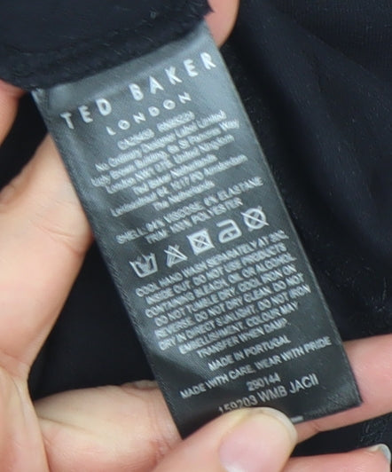 Ted Baker Women's Black Beaded Crew Neck Slim Fit T-Shirt Size S