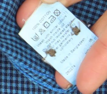 River Island Men's Blue Short Sleeve Button-Up Cotton Shirt M