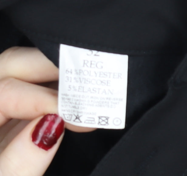 Mish Mash Mens Black Regular Fit Straight Leg Trousers Size 32