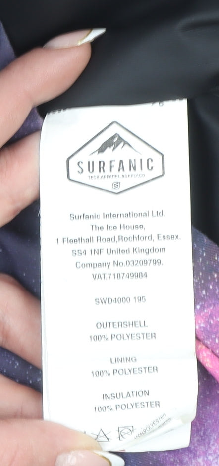 Surfanic Girls Multicoloured Galaxy Waterproof Hooded Winter Puffer Jacket 8 Years